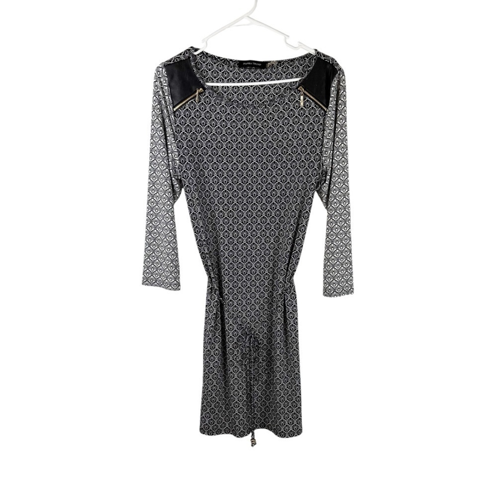 Ivanka Trump Black & Gray Sheath Dress with 3/4 Raglan Sleeves Size Large